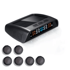 PSC300 Solar Truck Tire Pressure Monitoring Sensor Six Tire Pressure Control Safety Alarm TPMS Digital Tire Pressure Monitoring System Solar Vehi