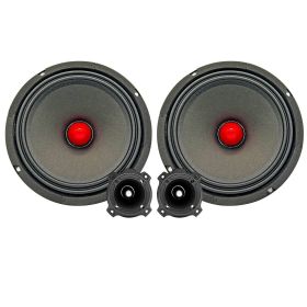 5 CORE 6.5" Inch Mid-Range Replacement Pro Audio Car Speaker 1600W Max 4 Ohms and 2.8 Inch Super Tweeter 2 Pieces - MR6.5-4oHMX2Pcs+TW-BULLET180X