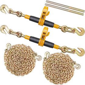 VEVOR Ratchet Chain Binder, 5/16"-3/8" Heavy Duty Load Binders, with G80 Chains 7100 lbs Secure Load Limit, Labor-saving Anti-skid Handle