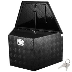 VEVOR Trailer Tongue Box, Aluminum Alloy Diamond Plate Tongue Box Tool Chest, Heavy Duty Trailer Box Storage with Lock and Keys