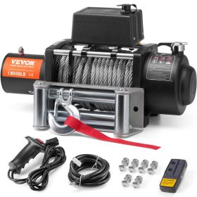 VEVOR Electric Winch Truck 18, 000 lb Steel Cable IP65 Waterproof Remote Control