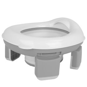 Portable Toddler Potty Toilet Foldable Potty Training Seat Cover with Splash Guard Include Storage Bag 20Psc Potty Bags Baby Toilet Trainer for Indoor (Option: PottyTrainingSeatGrey)