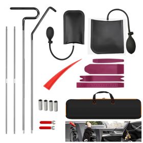 Stainless Steel Car Emergency Key Hook Tool Hook Handle Purple Warp 18 Piece Set Wedge Airbag Wrench Combination Tool (Option: Car emergency tools)