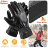 Unisex Leather Winter Warm Gloves Outdoor Windproof Soft Gloves Cycling Skiing Running Cold Winter Gloves