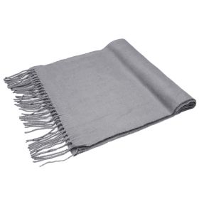 Mens Womens Oversize Cashmere Wool Shawl Wraps Blanket Winter Solid Scarf Soft Pashmina 79" X 28" (Option: GiftShawlWrapScarveGrey)