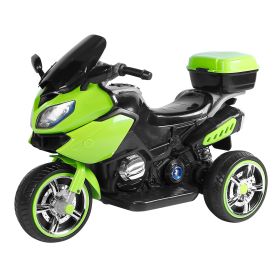3 Wheel Motorcycle For Kids Aged 1-6 Battery Powered Ride On Toy Electric Tricycle w/Music Story Broadcasting Headlight Rear Light Forward Reverse (Option: 3WheelsKidsMotorcycleGreen)