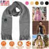 Electric Heated Winter Scarf USB Heating Neck Wrap Unisex Heated Neck Shawl Soft Warm Scarves 3 Heating Modes for Outdoor Cycling Skiing Skating