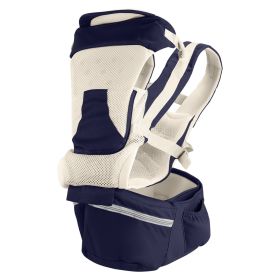 Multifunctional Baby Carrier With Hip Seat Head Hood Front Back Side Carrying All Position Ergonomic Adjustable Infant Carrier For 0-4 Years Old Newbo (Option: BabyCarrierNavyBlue)