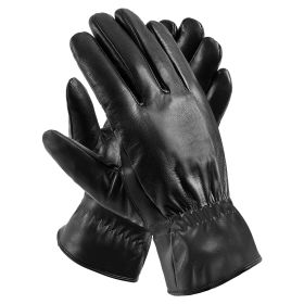 Unisex Leather Winter Warm Gloves Outdoor Windproof Soft Gloves Cycling Skiing Running Cold Winter Gloves (Option: GiftPUGlovesMBLK)