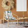 2Pcs Waterproof Rocking Chair Cushion Upper And Lower Back And Seat Sets with Non-Slip Ties Oxford Cloth Surface Polyester Filling Comfortable for Ind