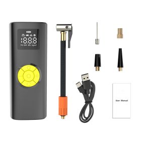 Inflator Pump, The Savior Of Car Tires In An Emergency. Multi-purpose Inflatable Compatibility. It Has An Accurate Tire Pressure Detection Functi (Color: Yellow)