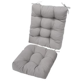 2Pcs Waterproof Rocking Chair Cushion Upper And Lower Back And Seat Sets with Non-Slip Ties Oxford Cloth Surface Polyester Filling Comfortable for Ind (Option: PadGreyPro)