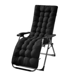 67x22in Chaise Lounger Cushion Recliner Rocking Chair Sofa Mat Deck Chair Cushion (Option: LoungerCushionBlack)