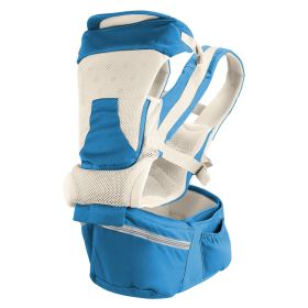 Multifunctional Baby Carrier With Hip Seat Head Hood Front Back Side Carrying All Position Ergonomic Adjustable Infant Carrier For 0-4 Years Old Newbo (Option: BabyCarrierBlue)