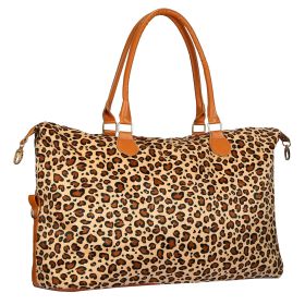 Women Duffle Bag Travel Luggage Bags Weekend Overnight Bag Tote Bags Shoulder Handle Bags Portable Diaper Bag (Option: CheckToteBagLeo)