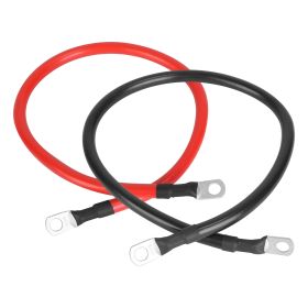 2Pcs 2 AWG Gauge Copper Battery Cables Car Inverter Copper Wire Cable with 3/8In Lugs for Motorcycle Automotive RV Solar ATV (Option: 2AWGGaugeCable4FT)