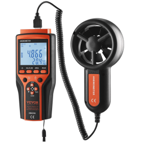 Split Handheld Anemometer, Digital Wind Speed CFM Meter Gauge With LED Backlight Screen, Measures Wind Velocity Wind Temperature Air Flow Wind Ch (Option: Default)