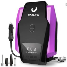 VacLife Air Compressor Tire Inflator, DC 12V Portable Air Compressor For Car Tires, Auto Tire Pump With LED Light, Digital Air Pump For Car Tires (Option: US701PL)
