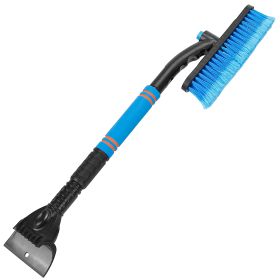 3 In 1 Windshield Ice Scraper Extendable Car Snow Removal Tool Telescoping Car Broom Snow Shovel Automobile Frost Removal (Option: SnowBrushBlue)