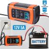 Car Battery Charger 12V 5A LCD Intelligent Auto Motorcycle Boat ATV Recover Pulse Repair