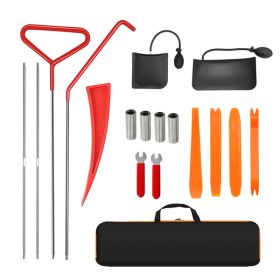 18 Piece Car Emergency Kit With Window Wedge, Air Wedge Bag Pump, Long Range Grabber, Automatic Trim Removal Tool (Option: Car emergency kits)
