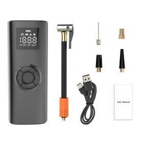 Inflator Pump, The Savior Of Car Tires In An Emergency. Multi-purpose Inflatable Compatibility. It Has An Accurate Tire Pressure Detection Functi (Color: Black)
